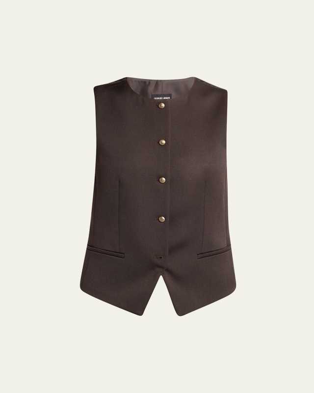 Single-Breasted Wool Vest